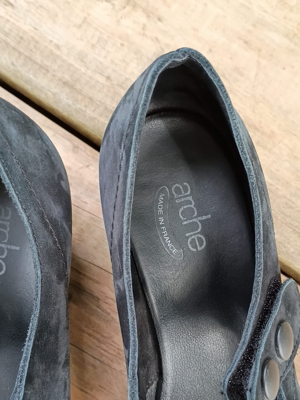 Arche Black Suede Mary Janes US 7.5 EU 38.5 - Picture 6 of 12